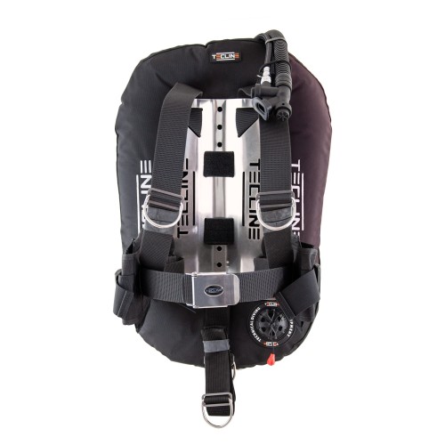 Ultra Light Travel Set - skrzydło Donut 15 czarny z wbudowanym adapterem,uprzężą DIR, płytą alu, zestawem kieszeni (3,2kg)_TECLINE_sklep nurkowy Divepl.pl