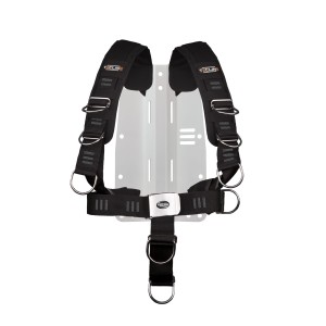Uprząż Tecline Comfort z płytą aluminiową 3 mm MIDI, regulowana, taśma miękka "E"