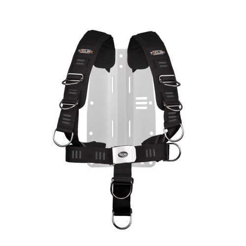 Uprząż Tecline Comfort z płytą aluminiową 3 mm MIDI, regulowana, taśma miękka "E"_sklep nurkowy Divepl.pl