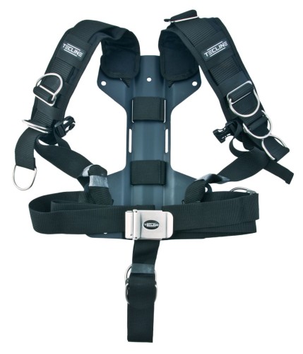 Uprząż Tecline Comfort z płytą aluminiową 3 mm MINI H, regulowana, taśma miękka - waga 1,28 kg_sklep nurkowy Divepl.pl