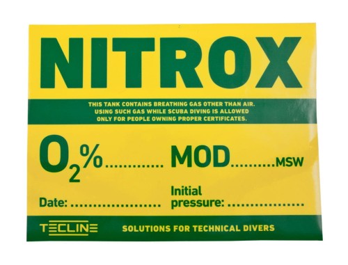 Naklejka informacyjna NITROX 30 x 22,5 cm (ang. wer.)_sklep nurkowy divepl.pl