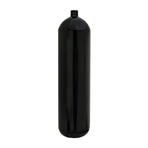 Butla 12 L 171 mm 232 bar concave (płaskie dno), Eurocylinder, kolor czarny - Military Line_sklep nurkowy divepl.pl