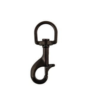 Kar. tłok. nierdz. z krętlikiem 100 mm, oczko "D", czarny - Military Line 