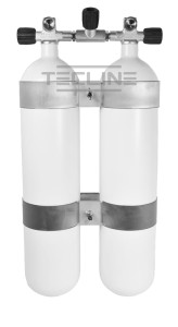 Zestaw 2 x 7L, 140 mm, 232 Bar, Eurocylinder, obejmy TecLine 60 mm, szer. rozstaw, gumowe gałki
