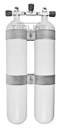 Zestaw 2 x 8,5L, 140 mm, 232 Bar, Eurocylinder, obejmy TecLine 60 mm, szer. rozstaw, gumowe gałki_sklep nurkowy divepl.pl