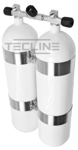 Zestaw 2 x 12L 171 mm, 300 bar, Eurocylinder, obejmy TecLine wys.60 mm, gumowe gałki