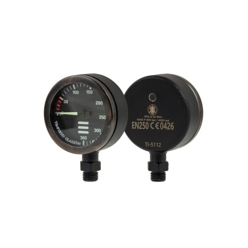 Manometr TecLine 52 mm, skala 300 bar, ciśnienie robocze 230 bar, czarny - głowica_sklep nurkowy Divepl.pl