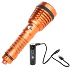 Latarka LED Zoom, 1500 lm - pomarańczowa