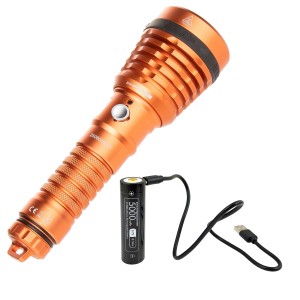 Latarka LED Zoom, 1500 lm - pomarańczowa