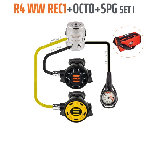 Automat Tecline R4 WW REC1 zestaw I z oktopusem i manometrem_&amp;gt; 10°C_sklep nurkowy Divepl.pl