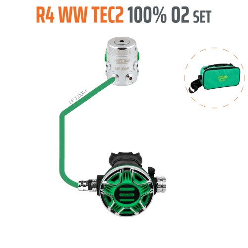 Automat Tecline R4 WW TEC2 100% O2 M26x2, zestaw stage_sklep nurkowy Divepl.pl