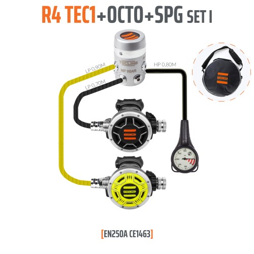 Automat Tecline R4 TEC1 zestaw I z oktopusem i manometrem_sklep nurkowy Divepl.pl