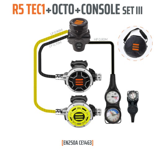 Automat Tecline R5 TEC1 zestaw III z oktopusem i konsolą 3 el._sklep nurkowy Divepl.pl