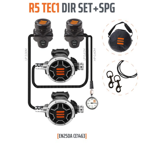 Automat R5 TEC1 DIR Set z manometrem - EN250A_sklep nurkowy Divepl.pl