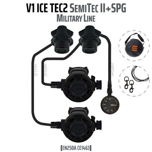 Automat V1 ICE TEC2 odw. SemiTec II z manometrem_Military Line_sklep nurkowy Divepl.pl