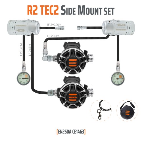 Automat Tecline R2 TEC2 zestaw Side Mount _sklep nurkowy DIVEPL.PL