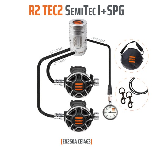 Automat Tecline R2 TEC2 zestaw SemiTec I z manometrem_sklep nurkowy Divepl.pl