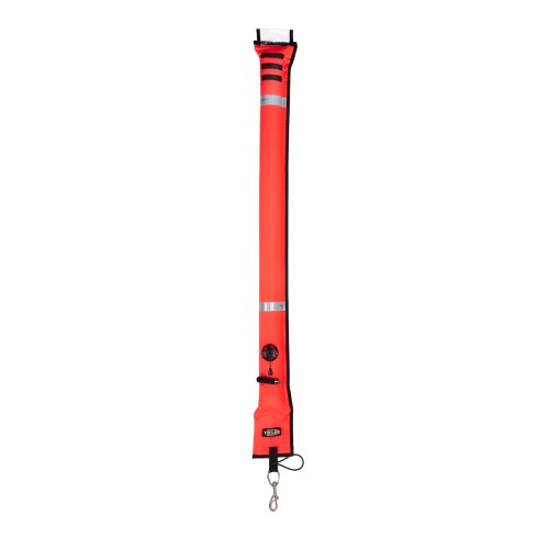 Boja Tecline 11/117 cm, zamknięta, zawór nadm. pomarańczowa z karabińczykiem_sklep nurkowy divepl.pl