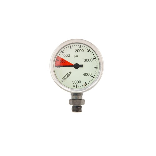 Manometr TecLine 52 mm, skala 5000 psi, ciśnienie robocze 4300 psi, chrom - głowica_sklep nurkowy divepl.pl