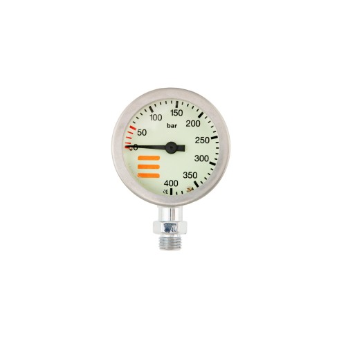 Manometr TecLine 52 mm, skala 400 bar, ciśnienie robocze 300 bar, chrom - głowica_sklep nurkowy divepl.pl