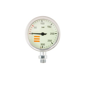 Manometr TecLine 63 mm, skala 300 bar, ciśnienie robocze 230 bar, chrom - głowica