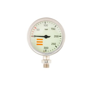 Manometr TecLine 63 mm, skala 300 bar, ciśnienie robocze 230 bar, nikiel - głowica